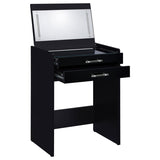 Danbury 3-drawer Makeup Vanity & Stool Set Black High Gloss | Black | Black High Gloss | 930209