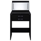 Danbury 3-drawer Makeup Vanity & Stool Set Black High Gloss | Black | Black High Gloss | 930209