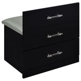 Danbury 3-drawer Makeup Vanity & Stool Set Black High Gloss | Black | Black High Gloss | 930209