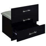 Danbury 3-drawer Makeup Vanity & Stool Set Black High Gloss | Black | Black High Gloss | 930209