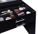 Danbury 3-drawer Makeup Vanity & Stool Set Black High Gloss | Black | Black High Gloss | 930209