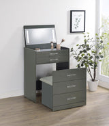 Danbury 3-drawer Makeup Vanity & Stool Set Grey High Gloss | Grey | Grey High Gloss | 930210