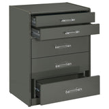 Danbury 3-drawer Makeup Vanity & Stool Set Grey High Gloss | Grey | Grey High Gloss | 930210