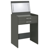 Danbury 3-drawer Makeup Vanity & Stool Set Grey High Gloss | Grey | Grey High Gloss | 930210
