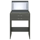 Danbury 3-drawer Makeup Vanity & Stool Set Grey High Gloss | Grey | Grey High Gloss | 930210