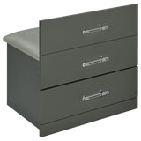 Danbury 3-drawer Makeup Vanity & Stool Set Grey High Gloss | Grey | Grey High Gloss | 930210