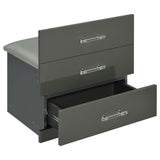 Danbury 3-drawer Makeup Vanity & Stool Set Grey High Gloss | Grey | Grey High Gloss | 930210
