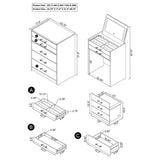 Danbury 3-drawer Makeup Vanity & Stool Set Grey High Gloss | Grey | Grey High Gloss | 930210