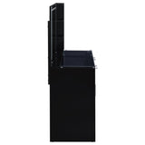 Flora 2-drawer Vanity Set with LED Mirror Black High Gloss | Black | Black High Gloss | 930219