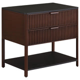 Zimmerlee 2-drawer Side Table with Shelf Rust Brown | Brown | Rust Brown | 930221