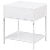 Amherst 1-drawer Radio Weave Cane Metal Bedside Table White | White | 930236