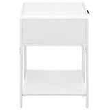 Amherst 1-drawer Radio Weave Cane Metal Bedside Table White | White | 930236