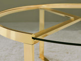 Delia 2-Piece Round Glass Top Nesting Coffee Table Gold | Full | Gold | 930251