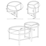 Delia 2-Piece Round Glass Top Nesting Coffee Table Gold | Full | Gold | 930251