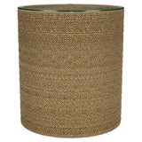 Halden Round Woven Seagrass Accent Side Table Light Brown | King | Brown | Light Brown | 930270