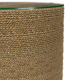 Halden Round Woven Seagrass Accent Side Table Light Brown | King | Brown | Light Brown | 930270