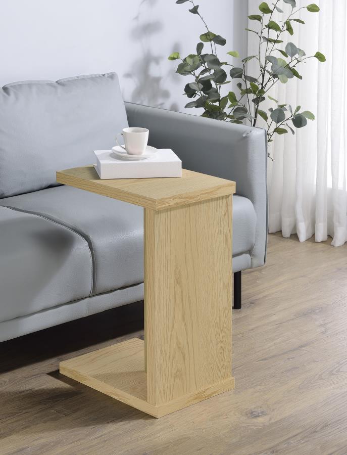 Clower Engineered Wood C-Shaped Sofa Side Table Light Oak | Beige | Light Oak | 930275