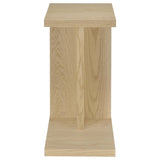 Clower Engineered Wood C-Shaped Sofa Side Table Light Oak | Beige | Light Oak | 930275