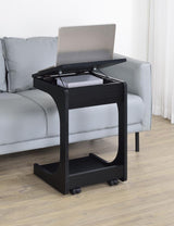 Ralston C-Shaped Lift-Top Sofa Side Table With Casters Black | Black | 930290