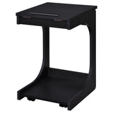 Ralston C-Shaped Lift-Top Sofa Side Table With Casters Black | Black | 930290
