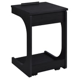 Ralston C-Shaped Lift-Top Sofa Side Table With Casters Black | Black | 930290