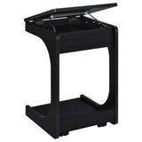 Ralston C-Shaped Lift-Top Sofa Side Table With Casters Black | Black | 930290