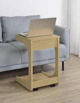 Ralston C-Shaped Lift-Top Sofa Side Table With Casters Light Oak | Beige | Light Oak | 930291