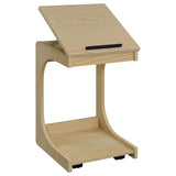 Ralston C-Shaped Lift-Top Sofa Side Table With Casters Light Oak | Beige | Light Oak | 930291