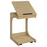 Ralston C-Shaped Lift-Top Sofa Side Table With Casters Light Oak | Beige | Light Oak | 930291