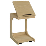 Ralston C-Shaped Lift-Top Sofa Side Table With Casters Light Oak | Beige | Light Oak | 930291