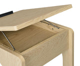 Ralston C-Shaped Lift-Top Sofa Side Table With Casters Light Oak | Beige | Light Oak | 930291
