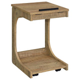Ralston C-Shaped Lift-Top Sofa Side Table With Casters Mango | Brown | Mango | 930292
