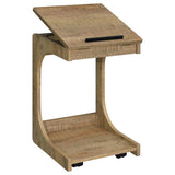 Ralston C-Shaped Lift-Top Sofa Side Table With Casters Mango | Brown | Mango | 930292