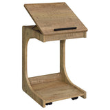 Ralston C-Shaped Lift-Top Sofa Side Table With Casters Mango | Brown | Mango | 930292