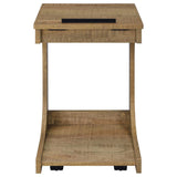 Ralston C-Shaped Lift-Top Sofa Side Table With Casters Mango | Brown | Mango | 930292