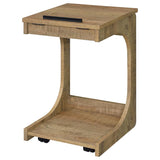 Ralston C-Shaped Lift-Top Sofa Side Table With Casters Mango | Brown | Mango | 930292