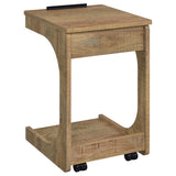 Ralston C-Shaped Lift-Top Sofa Side Table With Casters Mango | Brown | Mango | 930292