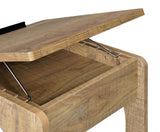 Ralston C-Shaped Lift-Top Sofa Side Table With Casters Mango | Brown | Mango | 930292