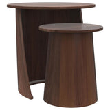 Yency 2-piece Round Mango Wood Nesting Table Set Dark Brown Mango | Brown | Dark Brown Mango | 930330