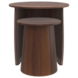Yency 2-piece Round Mango Wood Nesting Table Set Dark Brown Mango | Brown | Dark Brown Mango | 930330