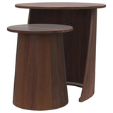 Yency 2-piece Round Mango Wood Nesting Table Set Dark Brown Mango | Brown | Dark Brown Mango | 930330