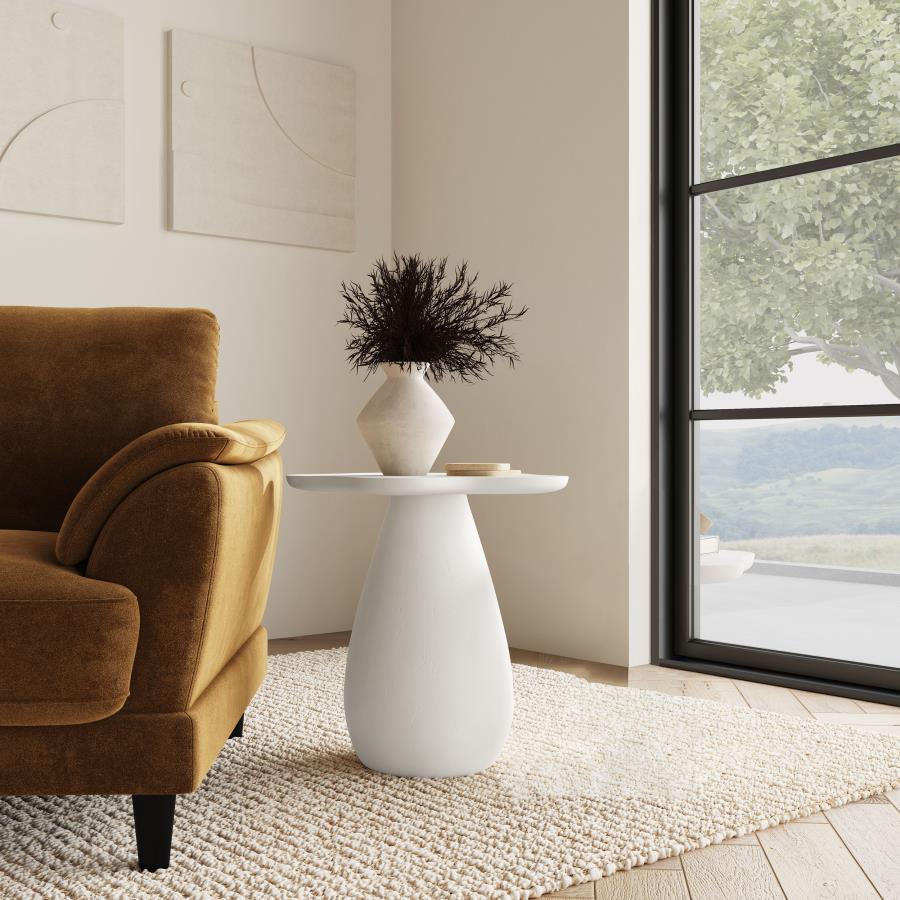 Perth 20-inch Side Table with Cloud-Shaped Top Off White | King | White | Off White | 930616