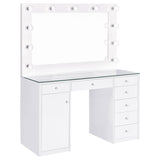 Acena 7-drawer Vanity Set with Lighting White High Gloss | White | White High Gloss | 931143