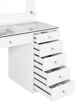 Acena 7-drawer Vanity Set with Lighting White High Gloss | White | White High Gloss | 931143