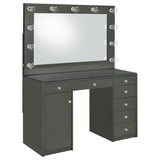 Acena 7-drawer Vanity Set with Lighting Grey High Gloss | Grey | Grey High Gloss | 931145