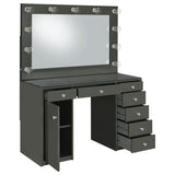 Acena 7-drawer Vanity Set with Lighting Grey High Gloss | Grey | Grey High Gloss | 931145