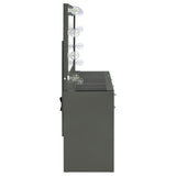 Acena 7-drawer Vanity Set with Lighting Grey High Gloss | Grey | Grey High Gloss | 931145
