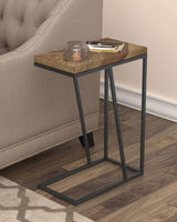 Sergio Engineered Wood C-Shaped Side Table Rustic Tobacco | Brown | Rustic Tobacco | 931147