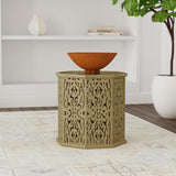 Torres Octagonal Solid Mango Wood Side Table Natural Brown | Full | Beige | Natural | 931148