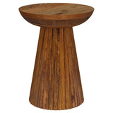 Aureo Round Solid Wood Accent Side Table Wild Honey | Brown | Wild Honey | 931155